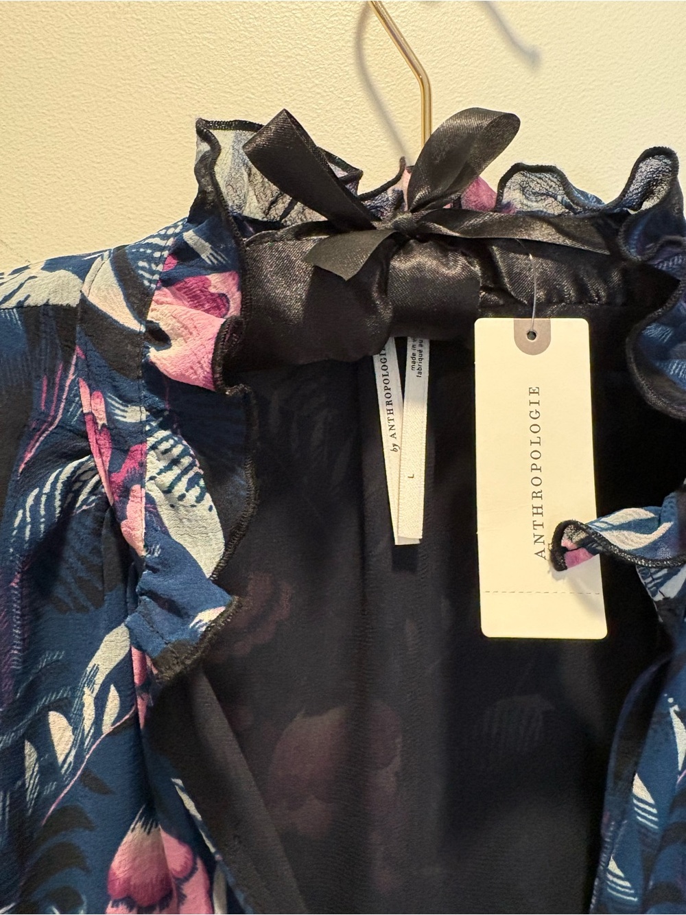 Floral Print Women's Blouse - Blue & Pink - Picture 2 of 6